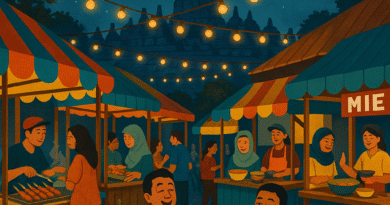 Wisata malam di Magelang dengan berbagai sajian kuliner dan hiburan di pasar malam.