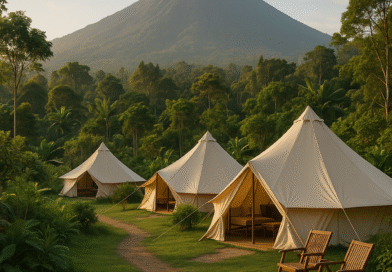 Glamping di Magelang dengan pemandangan alam yang memukau.
